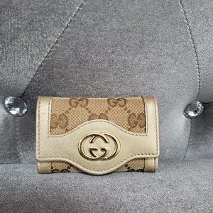 Gucci Monogram Gold Key Holder